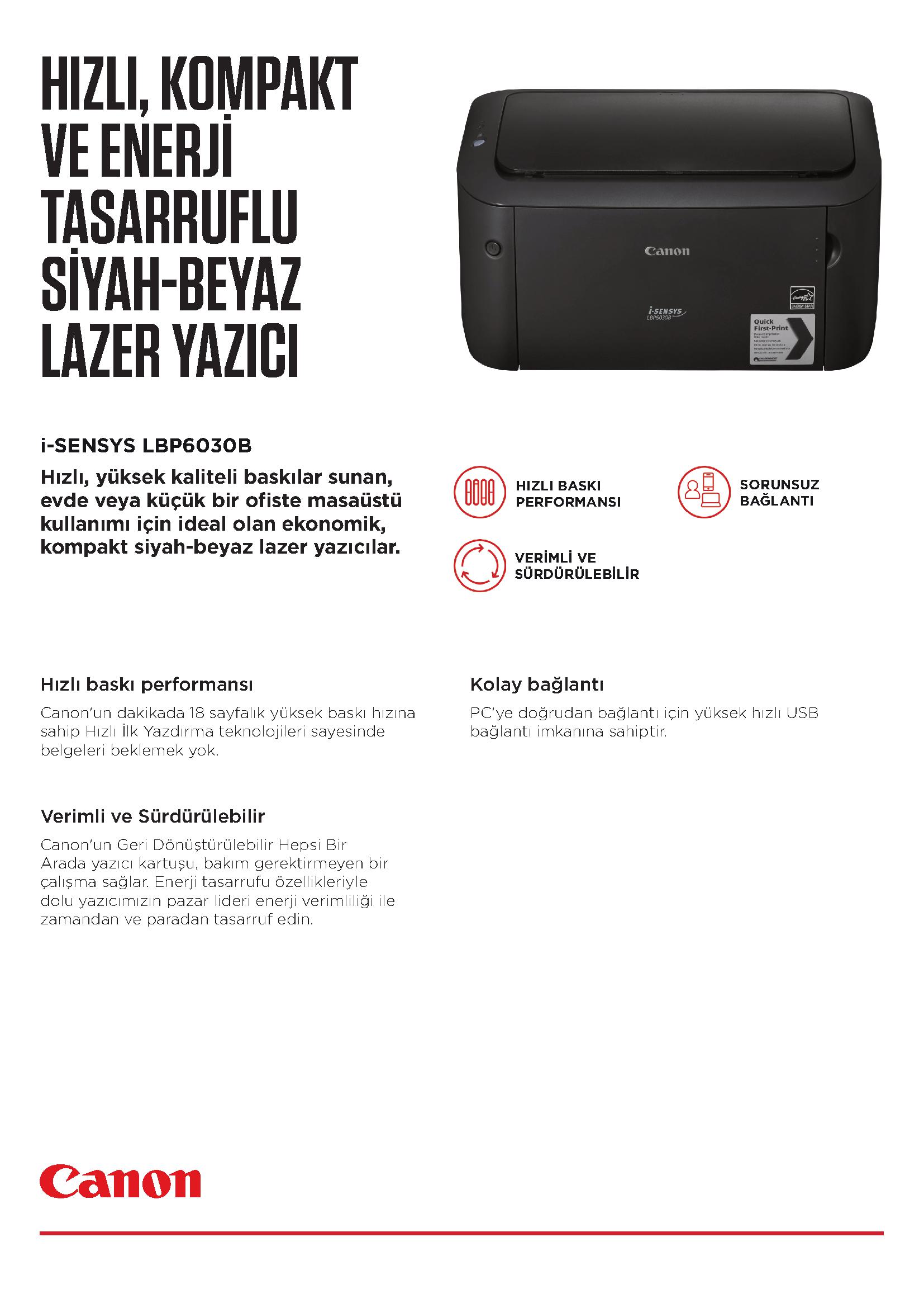 CANON I SENSYS MONO LASER YAZICI LBP6030